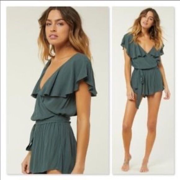 O'Neill Pants - 🦋🦋O’neill Green Ruffle Romper:) NWOT
